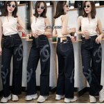 กางเกงยีนส์ขากระบอกสีเข้ม เอวสูง บอกเลยรุ่นนี้เนื้อผ้ายีนส์ยืดอย่างดี ผ้านิ่มมากกกค่ะ ฟอกสีสวย ใส่สบาย : สินค้าคุณภาพ (พร้อมส่ง)