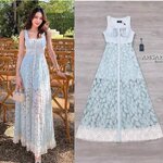 ชุดเดรสยาว แต่งขอบด้วยผ้าลูกไม้ กระดุมหน้า ใช้งานได้จริง มีฟองน้ำเสริมทรง มีซับใ ใส่สบาย : สินค้าคุณภาพ (พร้อมส่ง)