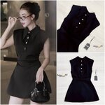 เดรส ทรงสวยมาก เป็นคอปก มีกระดุมด้านหน้า หน้าอกมีฟองน้ำ มีซิบด้านหลัง มีซับในทั้งชุด ใส่สบาย : สินค้าคุณภาพ (พร้อมส่ง)