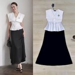 Set 3ชิ้น เสื้อ+กระโปรง+เข็มกลัด ใส่สบาย : สินค้าคุณภาพ (พร้อมส่ง)