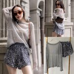 Set เสื้ออัดพลีทวิ้งๆ+ ขาสั้นกลิตเตอร์ สินค้าคุณภาพ (พร้อมส่ง)