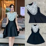 มินิเดรสแต่งลูกไม้ ดีไซน์สวยน่ารักให้ลุคคุณหนูสุดๆ ใส่สบาย : สินค้าคุณภาพ (พร้อมส่ง)