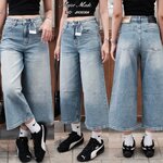 กางเกงยีนส์ขา7ส่วน ทรงมาใหม่คะ ทรงนี้ปีนี้มาแรงมากค่ะ ทรงเรียบๆ ปลายขาเย็บ เอวสูง เนื้อผ้ายืดหยุ่นเก็บทรง（ผ้ายืด) ใส่สบาย : สินค้าคุณภาพ (พร้อมส่ง)