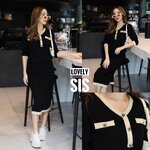 ชุด Set 2 pcs เสื้อแขนยาว ผ้าไหมพรมแต่งดีเทลกุ๊นขอบ เล่นด้านสลับสี . สินค้าคุณภาพ (พร้อมส่ง)