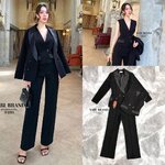 Set 3 ชิ้น เสื้อสูทแขนยาว+เสื้อกั๊ก+กางเกงขายาว ผ้าดีงาม สีดำแบบทางการ ิ ใส่สบาย : สินค้าคุณภาพ (พร้อมส่ง)