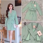 มินิเดรสสีเขียวพาสเทล ทรงสูตร แขนยาว กระดุมหน้า ดีเทลน่ารักๆ เรียบหรูดูแพงสุดๆ กระเป๋าที่ใช้งานได้จริง ทั้ง2ข้าง มี:ซับในอย่างดี สินค้าคุณภาพ (พร้อมส่ง)