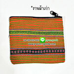 กระเป๋าผ้าม้งปักใบเล็ก ใส่เหรียญ (งานผ้าเก่า)
