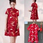 มินิเดรสกี่เพ้าลายสวยงานเดรส ตัวสั้น คอจีนกระดุมเฉียง ซิปหลัง งานสวย ตัวเดรสผ้าพิมพ์ลายคมชัด เนื้อดี ใส่เข้ารูป ใส่สบาย สินค้าคุณภาพ (พร้อมส่ง)