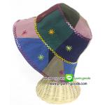 หมวกผ้าฝ้าย หมวกผ้าต่อปักดอก หมวกทรงบัคเก็ต