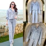 เซท 2 ชิ้น เสื้อแจ็คเก็ตโอเว่อไซส์ แขนยาว คอปกแต่งกระเป๋าทั้งสองข้างใช้งาน ได้จริง กระดุมหน้า แมทซ์กับกางเกงขายาว ซิปหน้า สินค้าคุณภาพ (พร้อมส่ง)