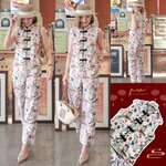 set 2 pcs. เซทกี่เพ้า ผ้าคอตตอนลินินผ้าดีงามเหมือนเดิมค่า ลายสวยสีละมุนใจ. สินค้าคุณภาพ (พร้อมส่ง) .