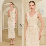 แม็กซี่เดรสผ้าดอกกุหลาบ+เข็มขัดโซ่แต่งเข็มกลัดดอกไม้ ตัวชุดเป็นทรงเข้ารูป แขนกุด คอวี เนื้อผ้าเกรดเอผ้านุ่ม ใส่สบาย : สินค้าคุณภาพ (พร้อมส่ง)