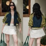 เบสบอลยีนแต่งผ้าร่มแขนกุ้นขอบขาว : สินค้าคุณภาพ (พร้อมส่ง)