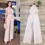 จั้มสูทกางเกงขายาว อกเสริมฟองน้ำ ช่วงเอวเย็บตะเข็บตัดขอบ ตัวชุดเนื้อผ้าหนาเก็บทรงสวย ผ้าอัดกาว มีซับใน เนื้อผ้าใส่สบาย ใส่สบาย : สินค้าคุณภาพ (พร้อมส่ง)