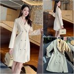 เดรสสูทอีกรุ่นที่แนะนำมาก ใส่ออกมาสวยเรียบหรูมากค่ะ เนื้อผ้าดี มีซับในทั้งชุด ใส่สบาย : สินค้าคุณภาพ (พร้อมส่ง)