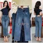 กางเกงยีนส์ขา8ส่วน ทรงขาตรง เอวสูงงง ผ้ายีนส์ยืดเนื้อดีมาก นิ่มสุดๆ ฟอกสีสวย ใส่สบาย : สินค้าคุณภาพ (พร้อมส่ง)