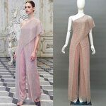 ชุดจั๊มพ์สูทไหล่เดียว กางเกงขากว้าง ดีเทลหรูหราระยิบระยับ แต่งผ้าสไบพริ้วสวยมาก คัตติ้งเนี้ยบ สินค้าคุณภาพ (พร้อมส่ง)