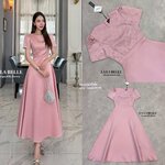 เดรสยาวผ้าซาตินอัดกาวผ้าหนามีน้ำหนักทิ้งตัวสวยทรงคอกลมยกไหล่แขนสั้นแต่งรีเพชรตารางพร้อมตอกเพชรเป็นเม็ดๆตามดีเทลเอวเข้ารูปเข้าทรงกระโปรงยาวทรงเอใช้ผ้าเยอะ ใส่สบาย : สินค้าคุณภาพ (พร้อมส่ง)