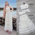 Set เสื้อสายเดี่ยวเสริมฟองน้ำซิปหลังผ้าลูกไม้ย้อมสีครีม แมตกระโปรงยาวซับในหนาอย่างดี แต่งขอบลูกไม้หัวใจ ย้อมโทนสีครีมสวยมากๆๆค่า ใส่สบาย : สินค้าคุณภาพ (พร้อมส่ง)