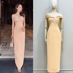 เดรสปาดไหล่ช่วงอกตัดต่อผ้าดีไซน์ไขว้อก เสริมฟองน้ำ ตัวเดรสใช้เนื้อผ้าเกรดพรีเมี่ยมทั้งตัว ดีไซน์กระโปรงทรงสอบยาว ผ่าหลัง งานมีซับใน ใส่สบาย : สินค้าคุณภาพ (พร้อมส่ง)