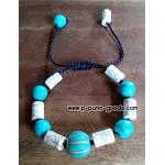 ข้อมือเชือกเทียนถักหินเทอร์ควอยส์