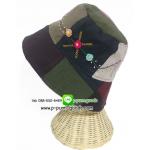 หมวกผ้าฝ้าย หมวกผ้าต่อปักดอก หมวกทรงบัคเก็ต