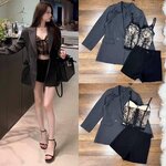 SET.3ชิ้น สูท+เสือด้านใน+กางเกงขาสั้น ใส่สบาย : สินค้าคุณภาพ (พร้อมส่ง)