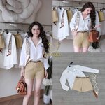 ชุดเซ็ต 4 ชิ้น เสื้อ+กางเกง+เข็มขัด+ผ้าพันคอ เสื้อเชิ๊ตงานปักที่หน้าอก กางเกงซิปด้านหน้า กระเป๋าใช้งานได้จริง มาพร้อมเข็มขัดและผ้าพันคอ ใส่สบาย : สินค้าคุณภาพ (พร้อมส่ง)