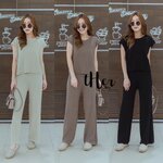 ชุดSet เสื้อแมตซ์กางเกงขายาวเข้าชุด ตัวเสื้อกึ่งๆแขนปีกค้างคาวสามารถใส่แยก ได้ด้วยน้า ใช้ผ้าเนื้อดี ใส่สบาย : สินค้าคุณภาพ (พร้อมส่ง)