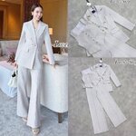 Set 3ชิ้น เสื้อสูท+เสื้อกั๊ก+กางเกงขายาว ลุคCEO เรียบหรูดูผู้ดี ดีเทลเสื้อแขนกุดทรงกระดุมหน้า มาพร้อมเสื้อสูท แม็ทกับกางเกงขายาวเอวสูงซิบหน้า ใส่สบาย : สินค้าคุณภาพ (พร้อมส่ง)