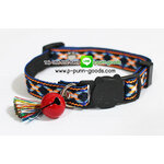 ปลอกคอแมวลายชนเผ่า ปลอกคอแมวตัวล๊อคนิรภัย