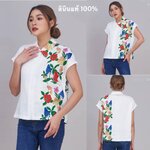 เสื้อเชิ้ตคอปกแขนสั้น ผ้าลินินแท้ 100% แบบลายสวยเก๋ๆ ทรงสวย งานเนียบ : สินค้าคุณภาพ (พร้อมส่ง)