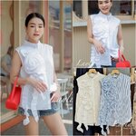 เสื้อเชิ้ตคอจีนเย็บขดดอกแบบเก๋ๆ ทรงสวยใส่ปล่อยๆ โชว์ดีเทล หน้าสั้นหลังยาว งานสวย เรียบดูแพง มีสไตส์มากค่า ใส่สบาย : สินค้าคุณภาพ (พร้อมส่ง)