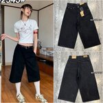 กางเกงยีนส์5ส่วน ทรงมาใหม่คะ ทรงนี้ปีนี้มาแรงมากค่ะ ทรงเรียบๆ ปลายขาเย็บ เอวสูง （ผ้าไม่ยืด ） ใส่สบาย : สินค้าคุณภาพ (พร้อมส่ง)