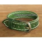 ข้อมือหนังหัวเข็มขัด สีเขียว