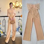 จั้มสูท เกาะอกปาดไหล่ มีฟองน้ำในตัวผ้าตาข่ายนิ่ม ใส่สบาย : สินค้าคุณภาพ (พร้อมส่ง)