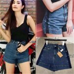 กางเกงยีนส์ขาสั้น ทรงเอวสูง รุ่นนี้บอกเลยทรงสวยมาก (เนื้อผ้ายีนส์ยืด )ดีเทลแต่งแถบข้างสีทูทร2ข้าง เก๋ๆ ใส่สบาย : สินค้าคุณภาพ (พร้อมส่ง)