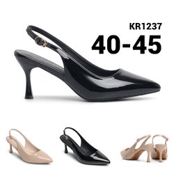 รองเท้าส้นสูงรัดส้น หัวแหลม ไซส์ใหญ่ 40-45 ส้นสูงไซส์ใหญ่ ส้นเตี้ยไซส์ใหญ่ หัวแหลมรัดส้น KR1237