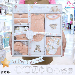 (17790) Lilsoft Baby 11 Pcs Gift Set กิ๊ฟเซ็ตของขวัญเด็กแรกเกิด 11 ชิ้น (สำหรับเด็ก 0-6 เดือน) ลายกวางพีช
