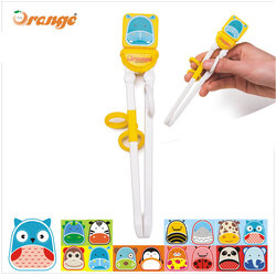 ตะเกียบเด็ก ตะเกียบหัดคีบ ที่หัดจับตะเกียบ Orange ลายสัตว์น่ารัก