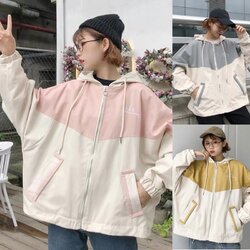 เสื้อคลุมไซส์ใหญ่ เสื้อกันหนาวไซส์ใหญ่ แจ๊คเก็ต มีฮู้ด FF0240