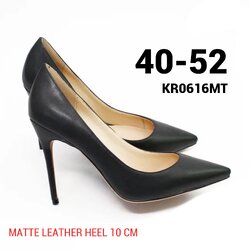 รองเท้าส้นสูงไซส์ใหญ่ 40-52 หนังแท้ หนังแมท คัชชูส้นสูงหัวแหลม ส้นเข็ม 10 ซม Pointed High Heel Real Leather CHOWY KR0616MT10