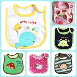 ผ้ากันเปื้อน กันน้ำลาย สำหรับเด็กอ่อน Lastest Kids เย็บประกบ กันน้ำ