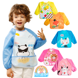 เสื้อกันเปื้อนเด็ก กินข้าว ทำงานศิลปะ สำหรับเด็กวัย 2-4 ขวบ (สูง 80~100 cm)