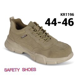 รองเท้าเซฟตี้ 44-46. Safety Shoes สีเบจ หัวเหล็ก ป้องกันตะปู ป้องกันไฟดูด Chowy KR1196