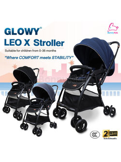 GLOWY (โกลวี่) Leo X Stroller รถเข็นเด็กดีไซน์สวย เหมาะสำหรับเด็กแรกเกิด - 36 เดือน