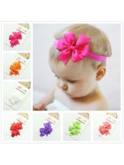 โบว์คาดผมทารก ผ้าคาดผมเด็กอ่อน โบว์เรียบเก๋ คลาสสิค มีหลายสี Mix&Macth ได้ทุกชุด