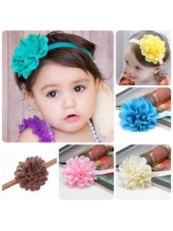 ผ้าคาดผมเด็กเล็ก ดอกไม้ลูกไม้รูดซ้อนชั้น