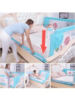ที่กั้นเตียง กันเด็กตกเตียง ที่กันเตียงนอน Baby Bed Protection ปรับขึ้น-ลงแนวดิ่ง ติดตั้งง่าย แข็งแรงทนทาน 5 ฟุต, 6 ฟุต