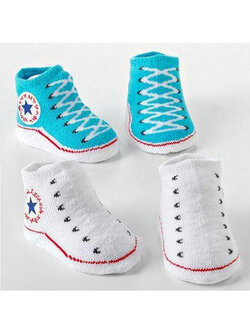 ถุงเท้าเด็กอ่อน 0-12 เดือน พิมพ์ลายรองเท้าผ้าใบ พื้นมีกันลื่น